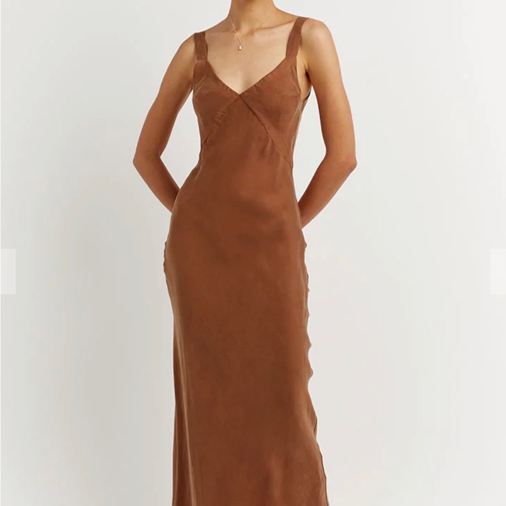 DISSH Kendall Tan Slip MIDI Dress